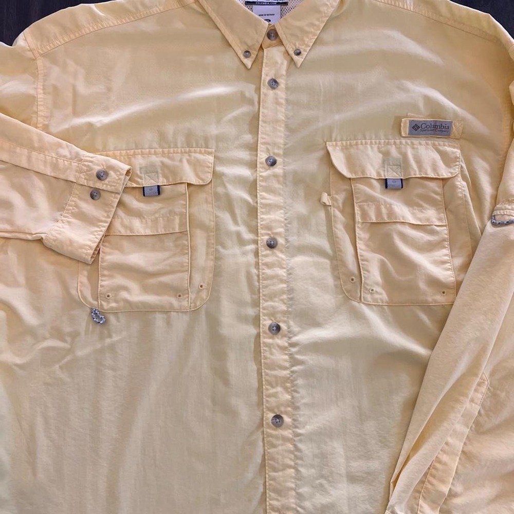Columbia Sportswear Yellow Button-up UPF 30+ size XXL